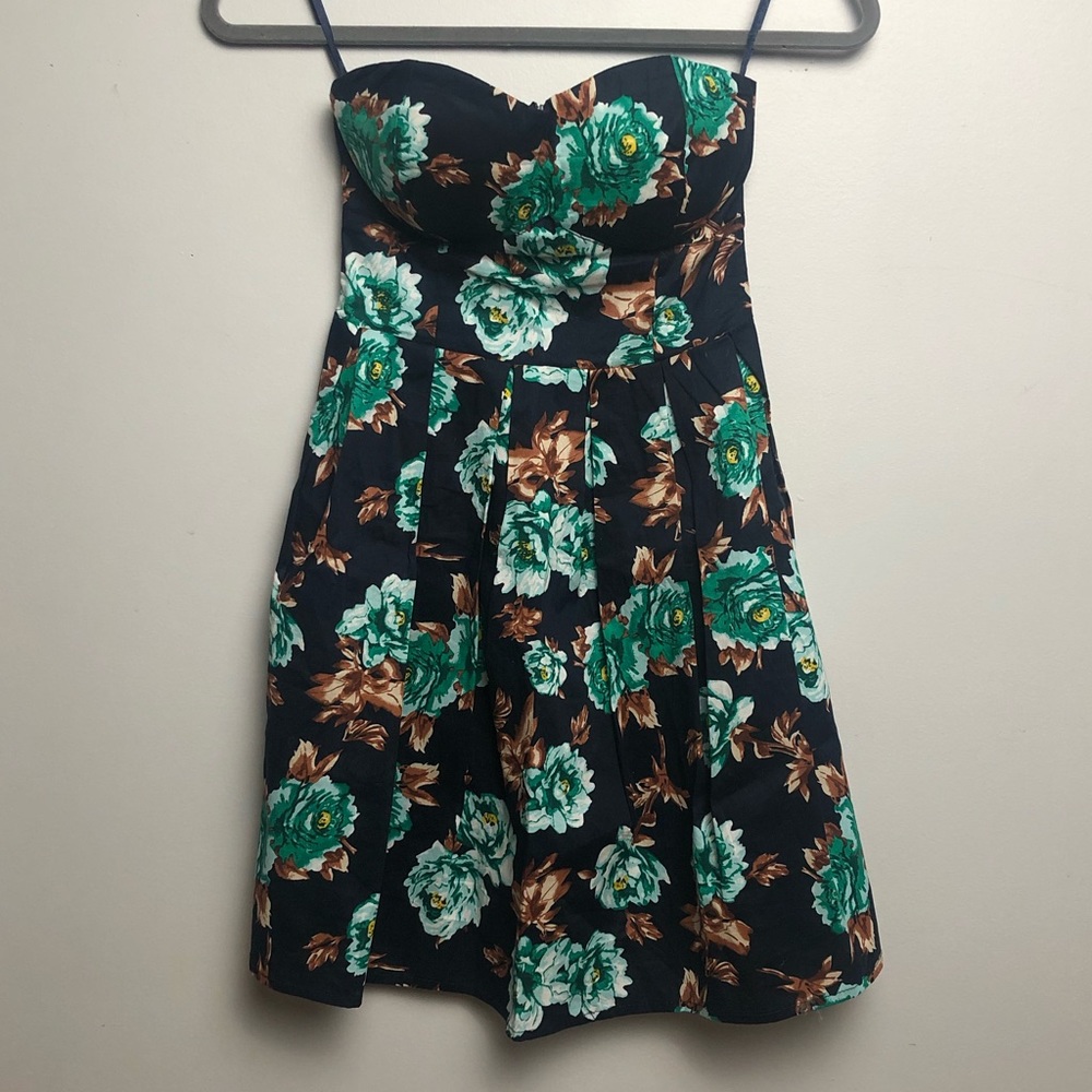 Navy Blue Floral Dress